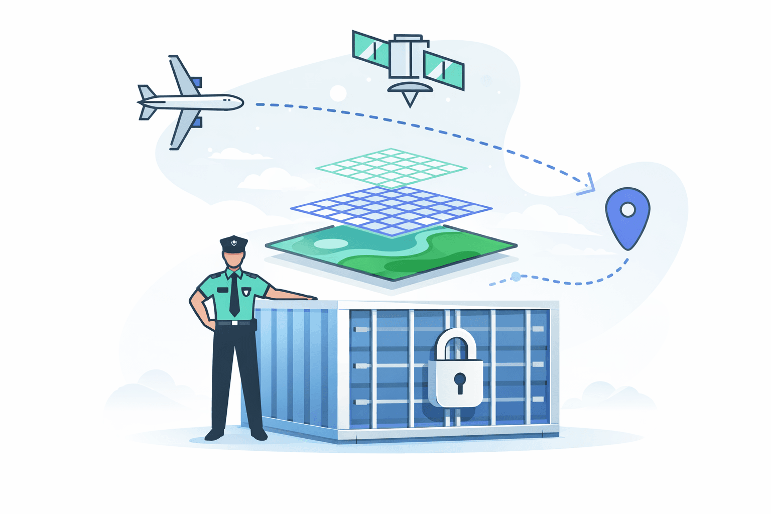 Cargo security and tracking illustration